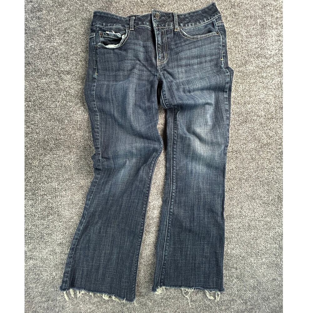 American Eagle Artist Curvy 12 Stretch Bootcut Jeans Dark Wash Needs Button